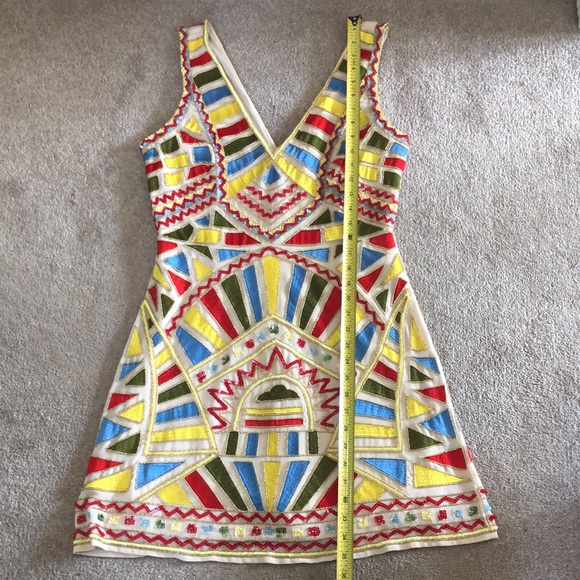 Gianni Bini | Abstract Multicoloured Beaded Sequin Dress - Picture 13 of 13